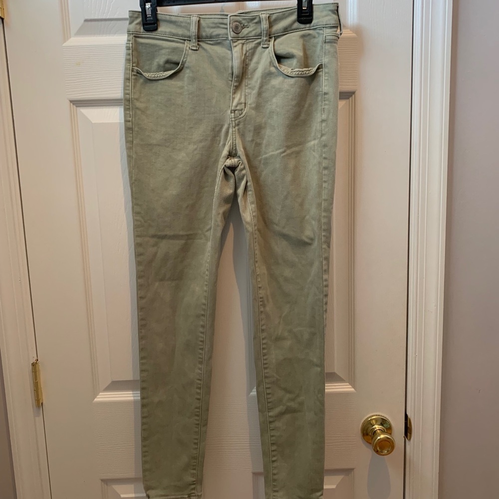 American Eagle green jeggings